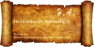 Helfenbein Adeodát névjegykártya